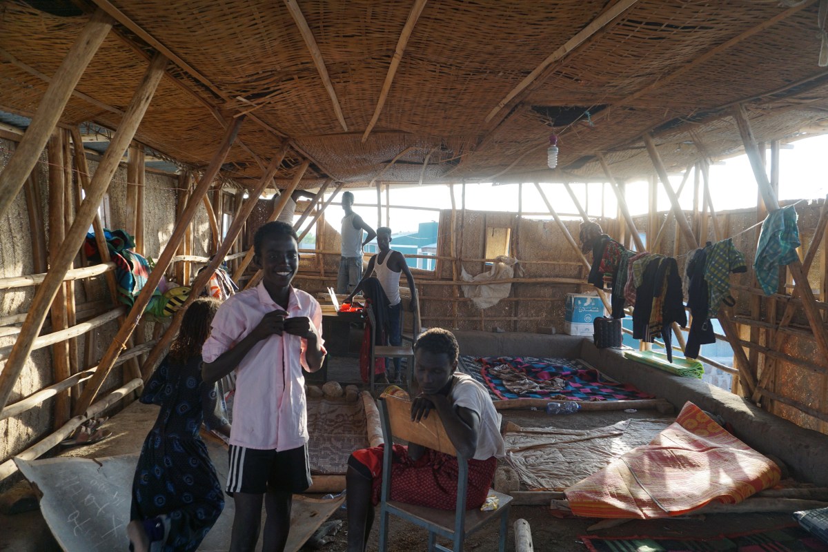 Students in a hostel interior