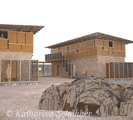 Rendered view of the planned hostel buildings